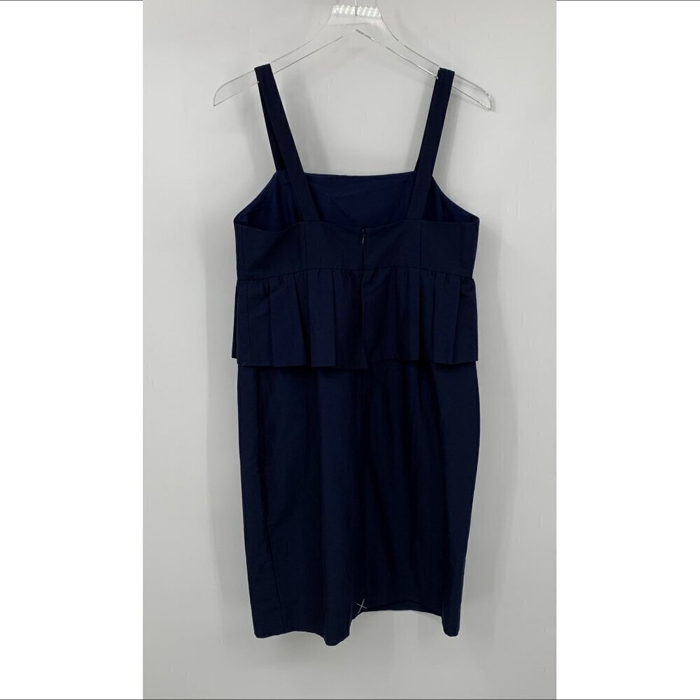 J Crew Peplum shift dress navy blue tank sleeveless lined new 10 PETITE 10P